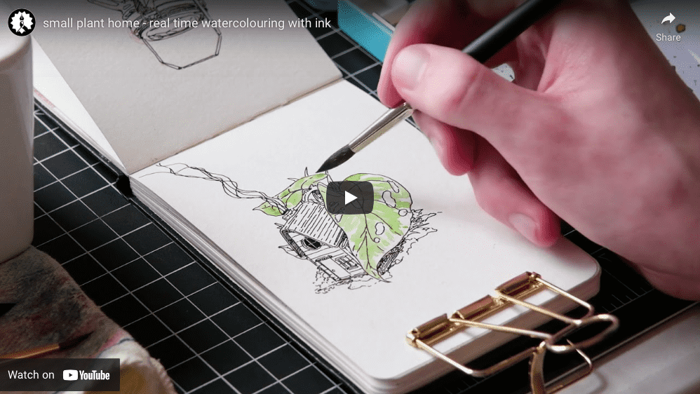  Today I penciled, inked, and painted in watercolour a small scene of a cottage or home. Take a look!
